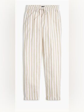 J. Crew Factory Beige and White Striped Drawstring Joggers